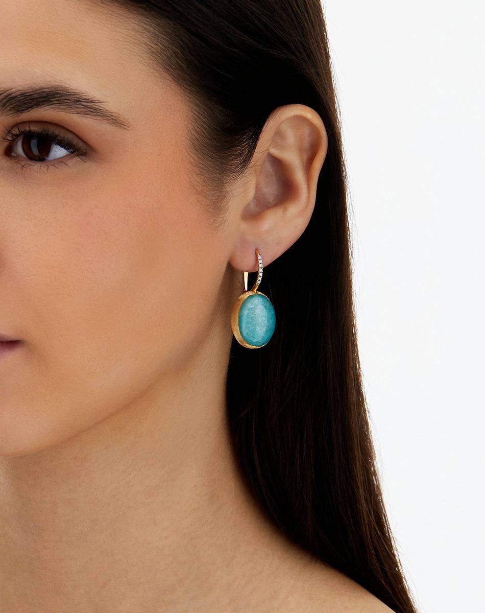 Nanis Orecchini Ciliegine Anice "Boules" in oro inciso, diamanti, cristallo – Nanis Italian Jewels Online