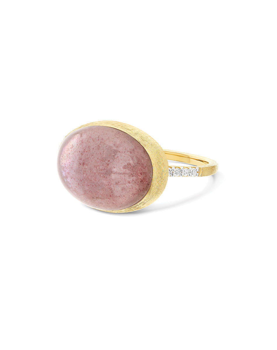 Nanis Anello Rosolio "Boules" in oro inciso, diamanti, cristallo di rocca, q – Nanis Italian Jewels