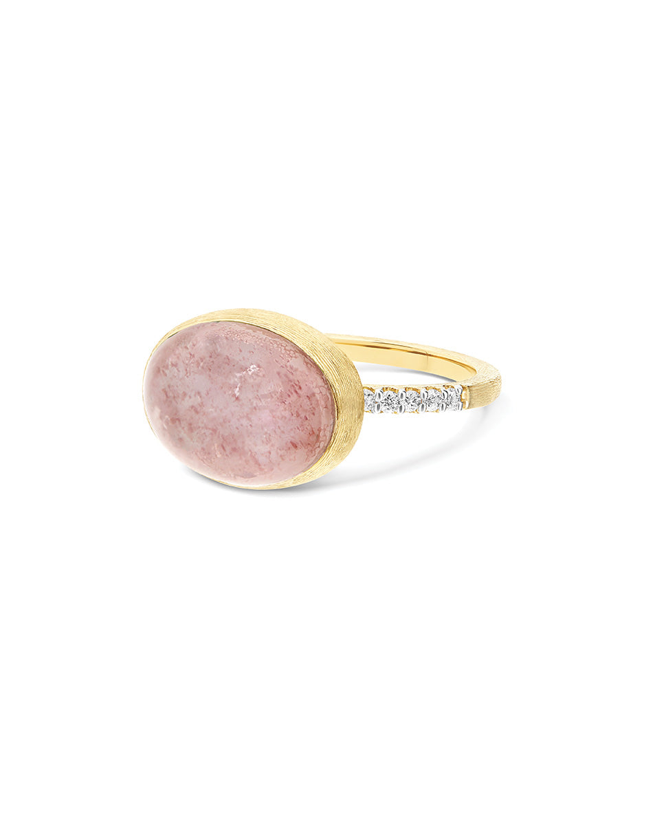 Nanis Anello Rosolio "Boules" in oro inciso, diamanti, cristallo di rocca, q – Nanis Italian Jewels