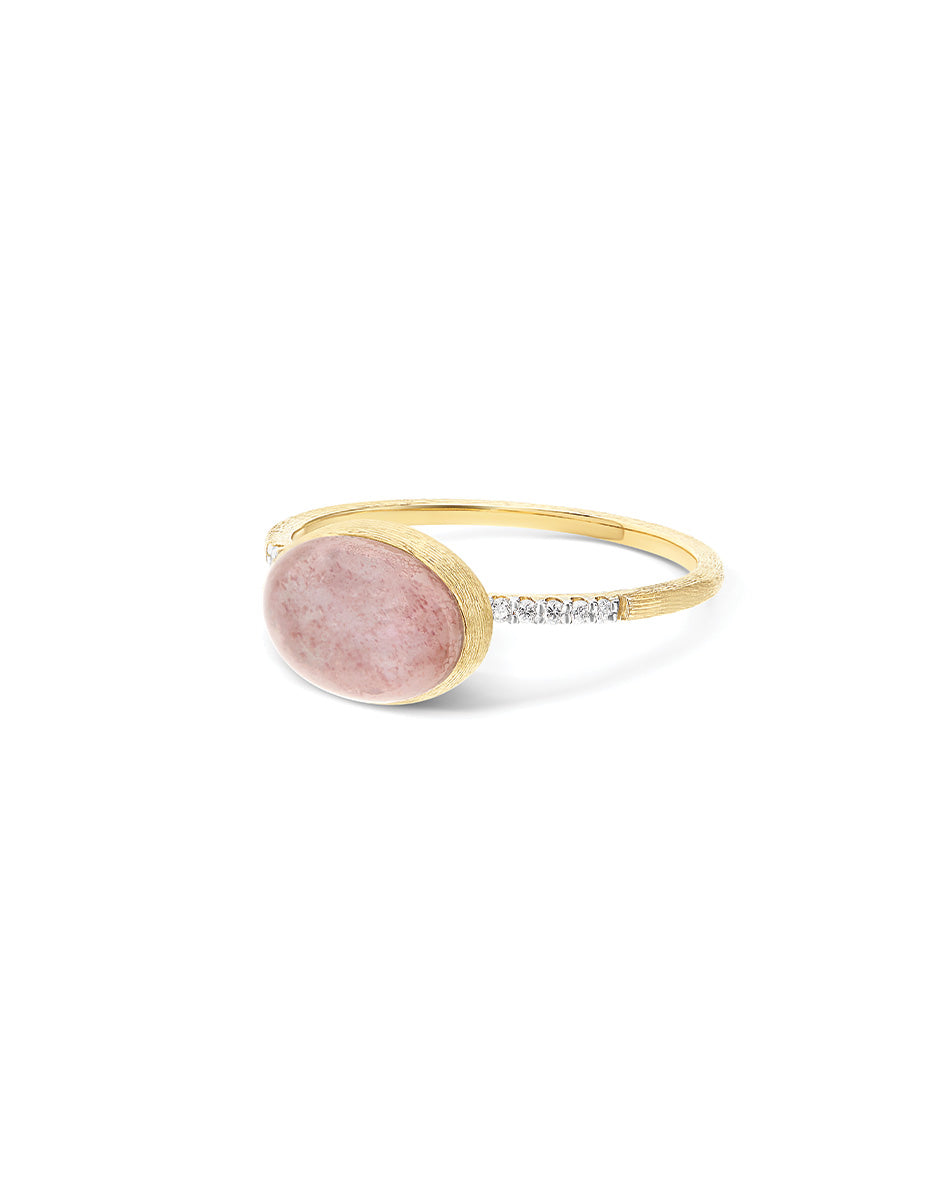 Nanis Anello Rosolio "Boules" in oro inciso, diamanti, cristallo di rocca, q – Nanis Italian Jewels