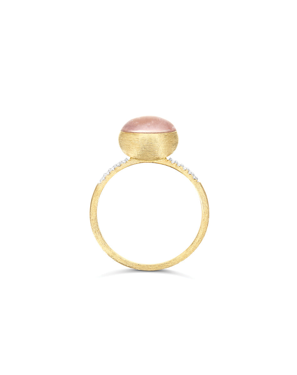 Nanis Anello Rosolio "Boules" in oro inciso, diamanti, cristallo di rocca, q – Nanis Italian Jewels Negozio