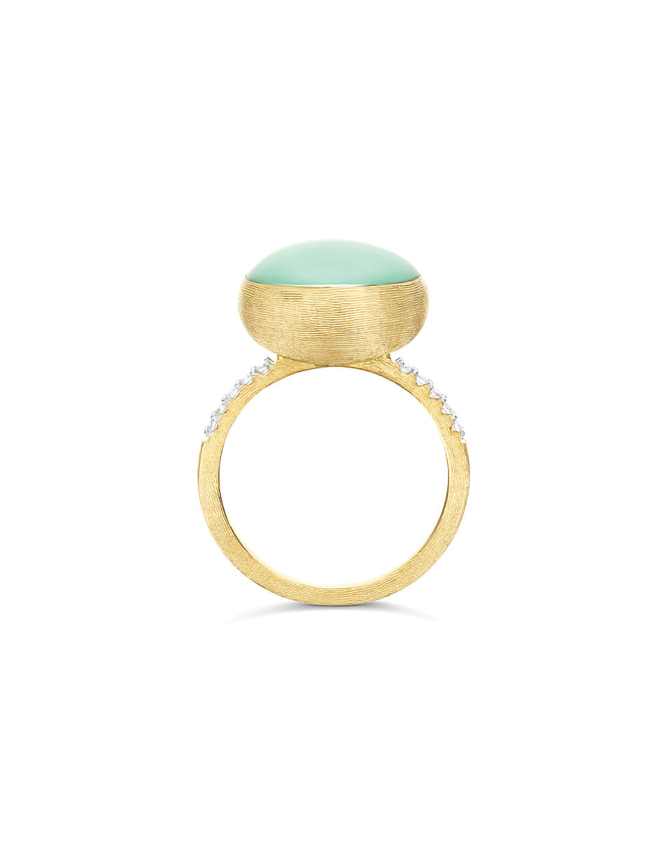 Nanis Anello Lattementa "Boules" in oro inciso, diamanti, cristallo di rocca – Nanis Italian Jewels Nuova
