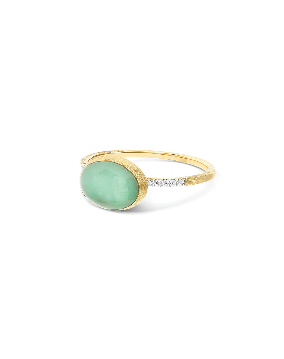 Nanis Anello Lattementa "Boules" in oro inciso, diamanti, cristallo di rocca – Nanis Italian Jewels