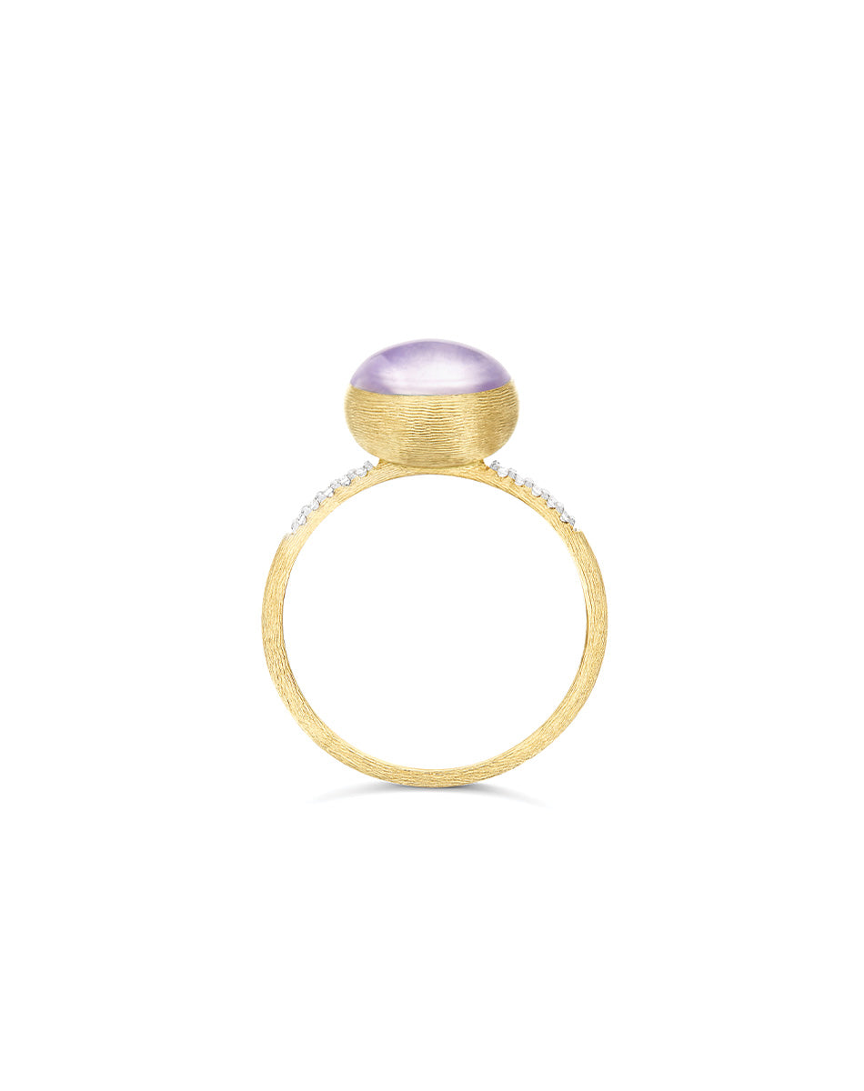 Nanis Anello Violetta "Boules" in oro inciso, diamanti, lepidolite e madrepe – Nanis Italian Jewels Negozio online di fabbrica