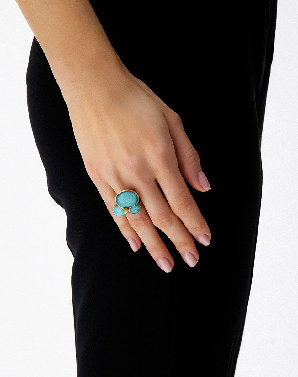 Nanis Anello Anice "Boules" in oro inciso, diamanti, cristallo di rocca e am – Nanis Italian Jewels Offerta speciale