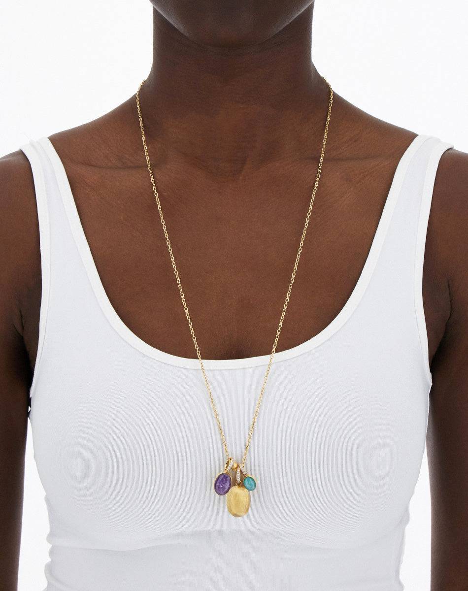 Nanis collana a catena con charms pendenti "boules" in oro inciso, diamanti – Nanis Italian Jewels Offerta temporanea