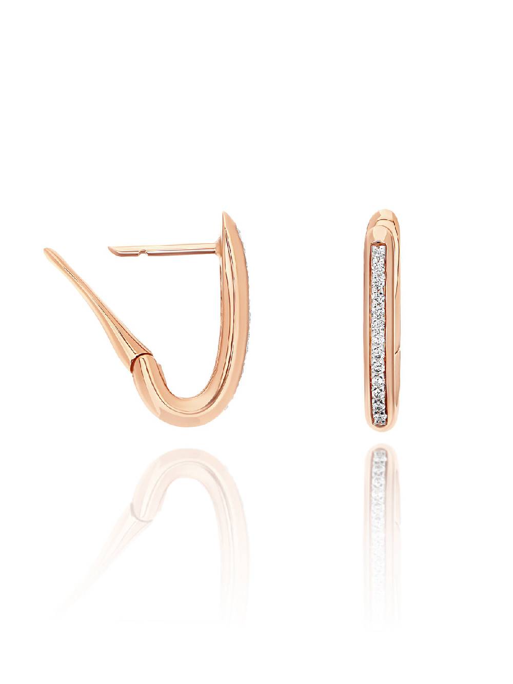 Nanis Orecchini a cerchio "libera" squadrati piccoli in oro rosa e diamanti – Nanis Italian Jewels Nuovi prodotti