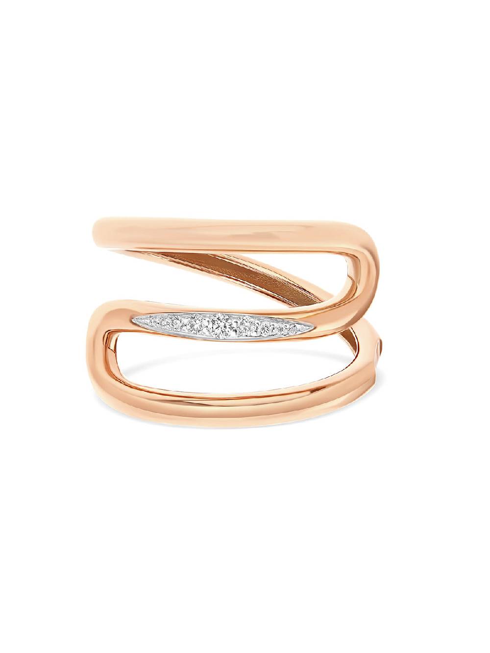 Nanis Anello "LIBERA" a spirale in oro rosa e diamanti – Nanis Italian Jewels