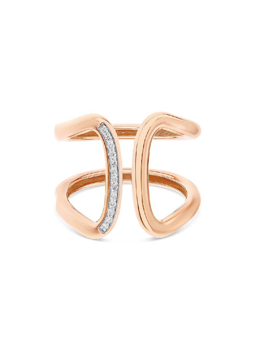Nanis Anello "libera" a fascia in oro rosa e diamanti – Nanis Italian Jewels