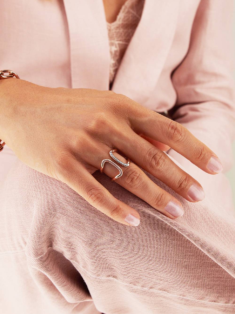 Nanis Anello "libera" a fascia in oro rosa e diamanti – Nanis Italian Jewels Offerte stagionali