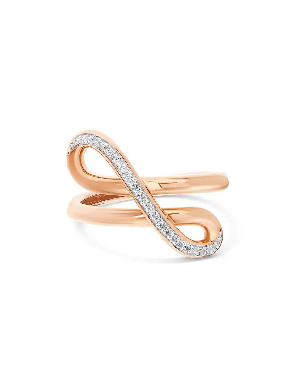 Nanis Anello "libera" intrecciato in oro rosa e diamanti – Nanis Italian Jewels