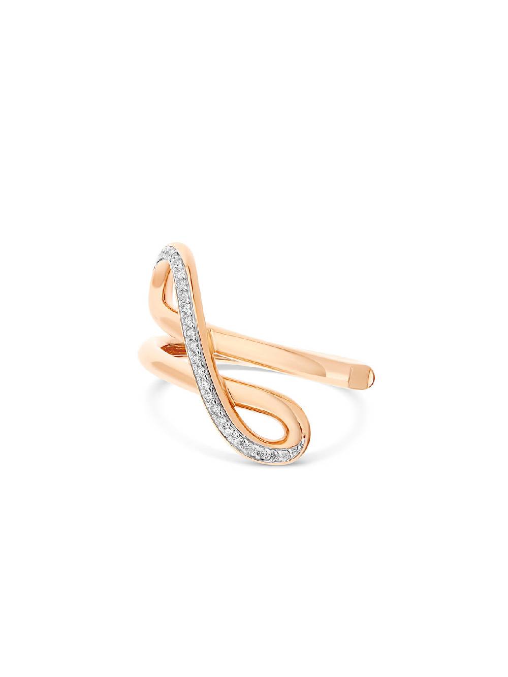 Nanis Anello "libera" intrecciato in oro rosa e diamanti – Nanis Italian Jewels Liquidazione