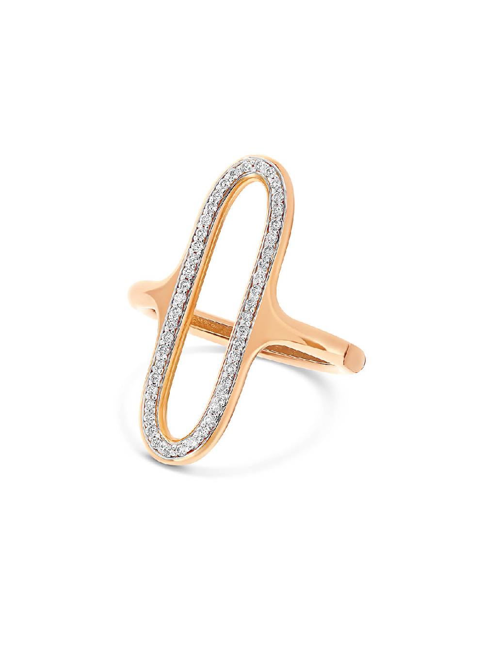 Nanis Anello "libera" con elemento ovale in oro rosa e diamanti (grande) – Nanis Italian Jewels Offerte speciali