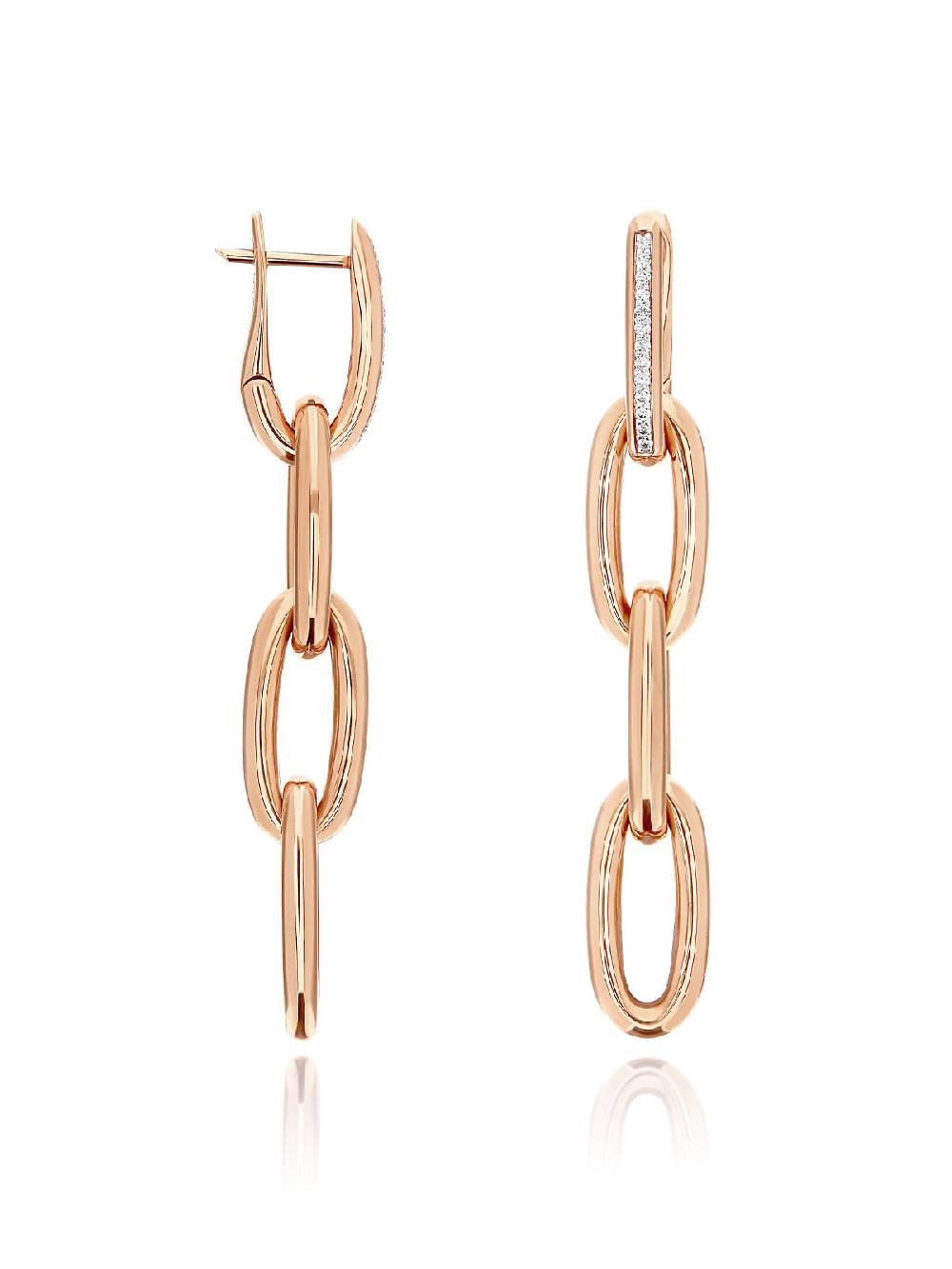 Nanis Orecchini "LIBERA SOUL" pendenti con triplo elemento in oro rosa e dia – Nanis Italian Jewels Prezzo basso