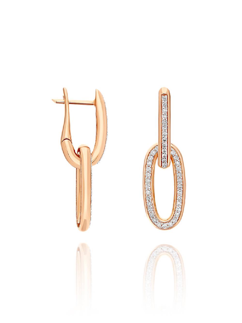 Nanis Orecchini "libera soul" pendenti in oro rosa e diamanti – Nanis Italian Jewels Super Saving Price
