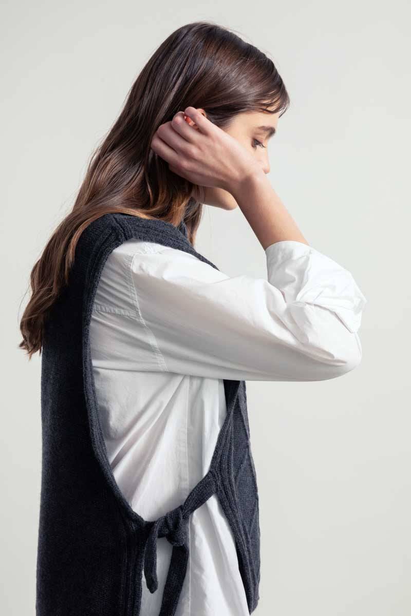 Rifò DELIA Gilet Collo Alto Lana Rigenerata In Linea