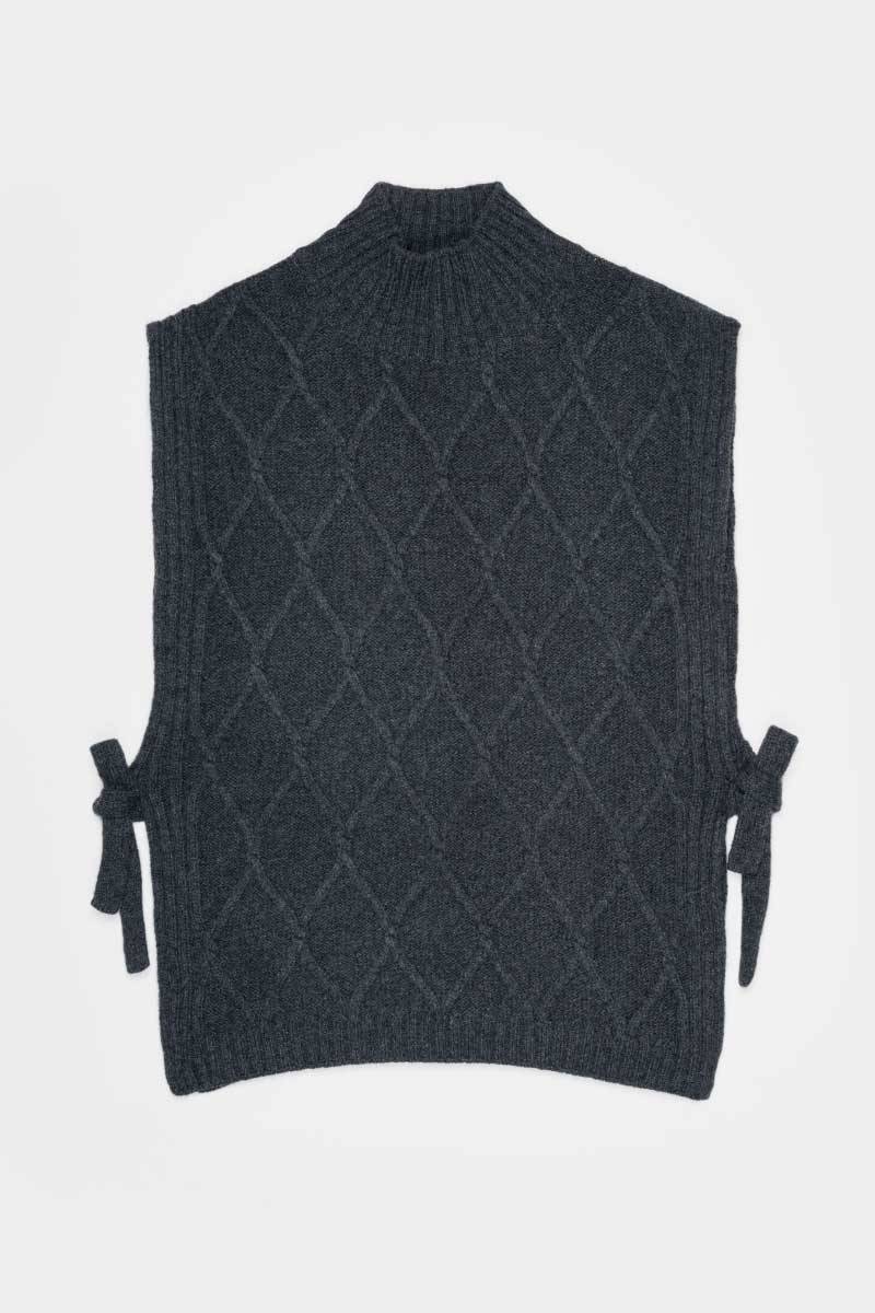 Rifò DELIA Gilet Collo Alto Lana Rigenerata In Linea