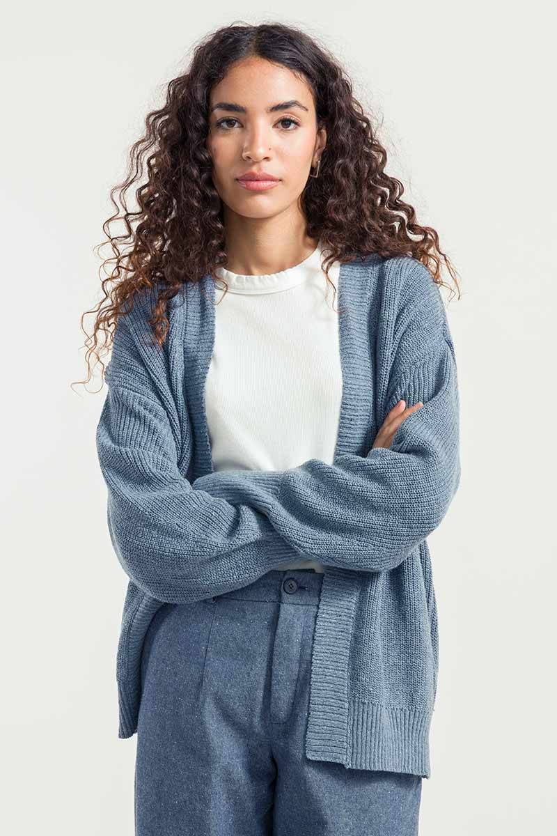 Rifò CARA Cardigan Donna Cotone Jeans Rigenerato