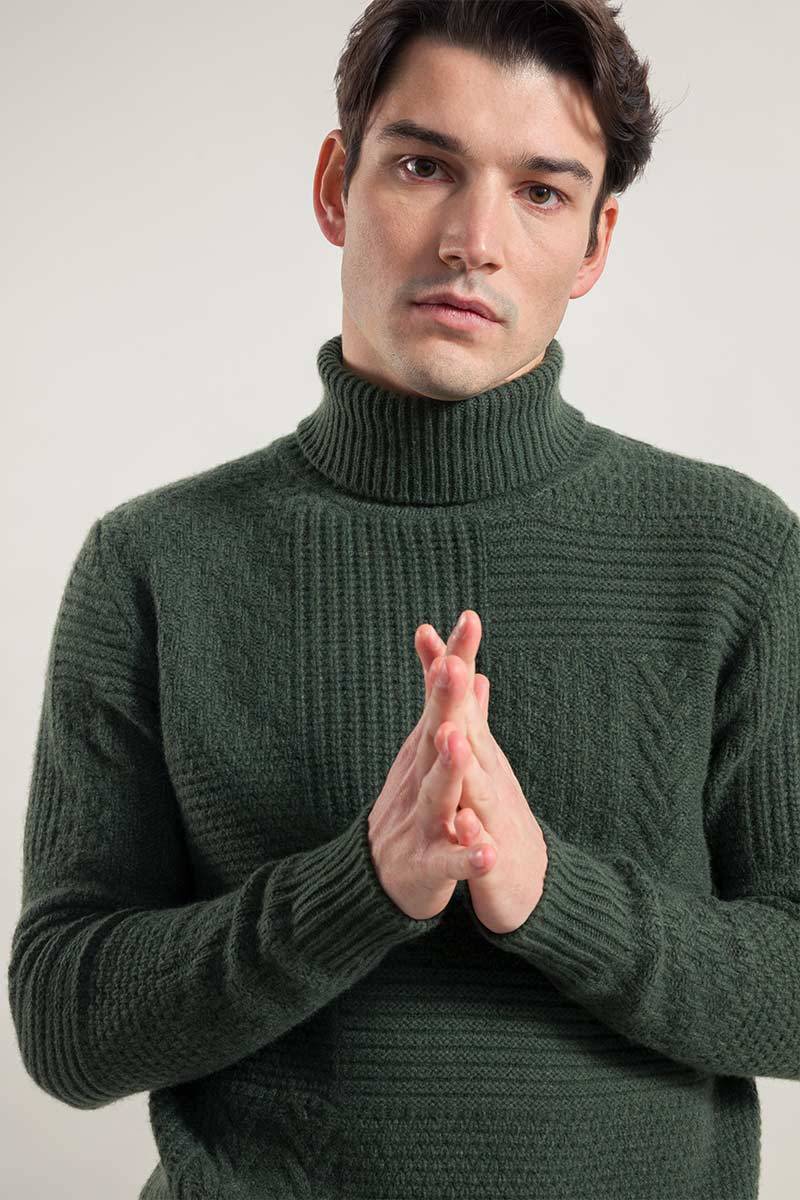 Rifò BARTOLOMEO Maglia Collo Alto Uomo Cashmere Rigenerato I Più Venduti