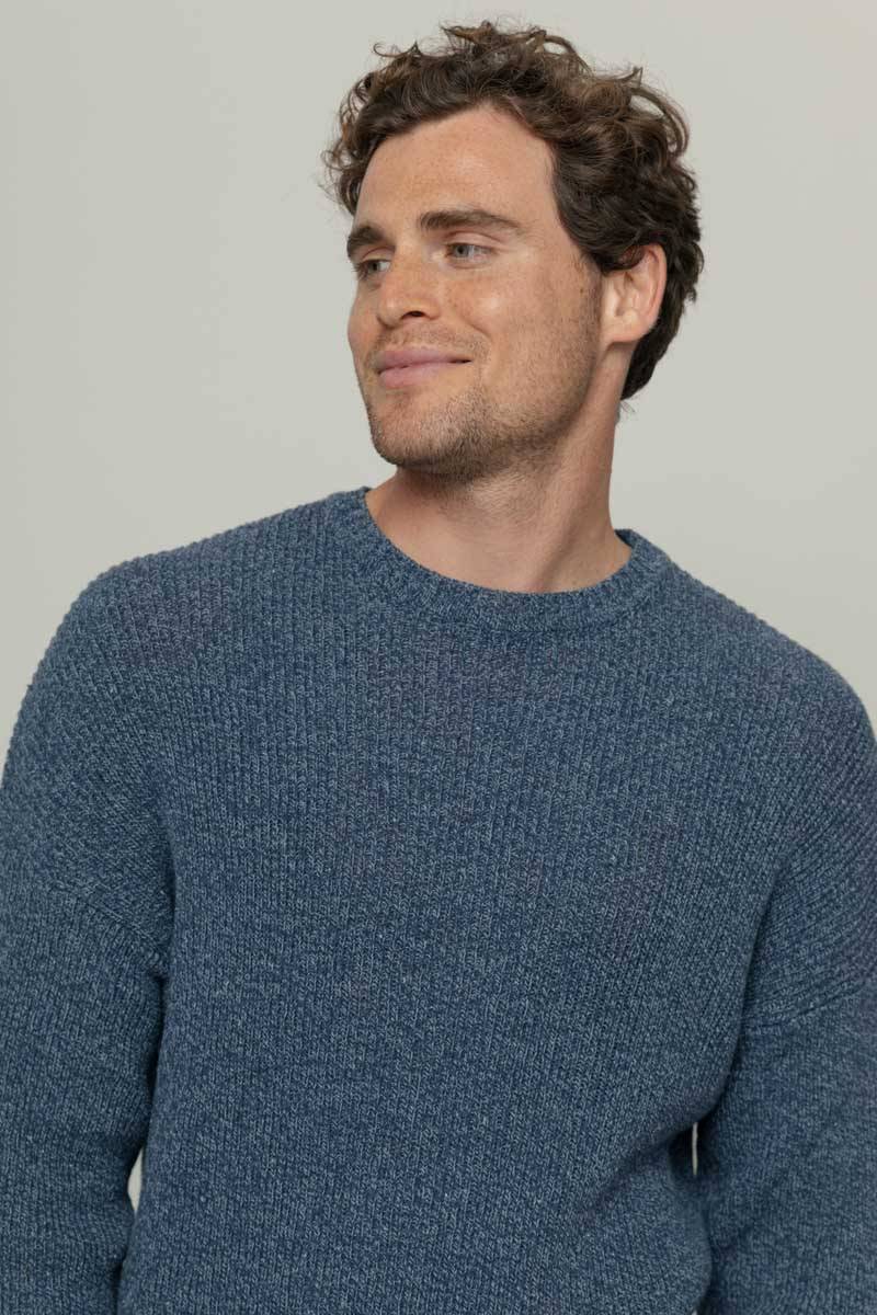 Rifò COSIMO Maglia Uomo Cotone Jeans Rigenerato Italia