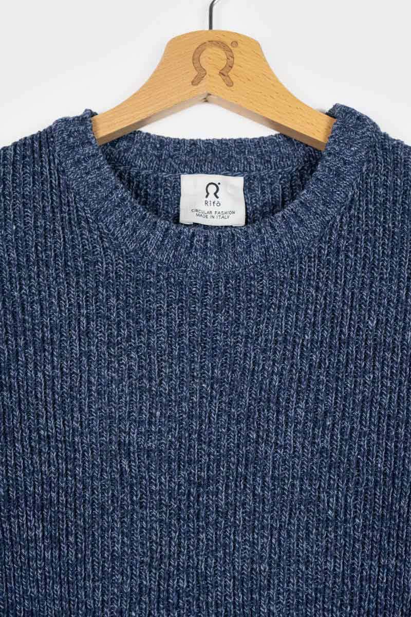Rifò COSIMO Maglia Uomo Cotone Jeans Rigenerato Italia