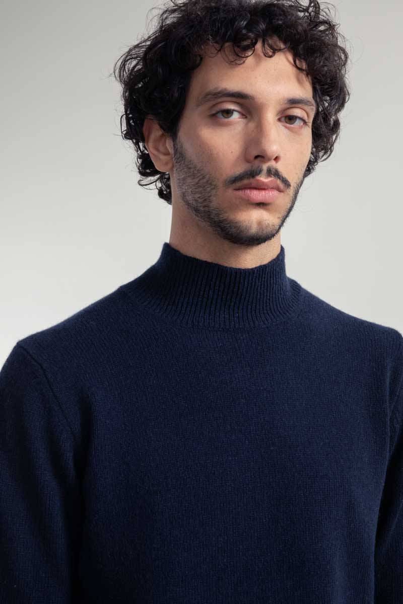 Rifò CLEMENTE Maglia Collo Alto Uomo Cashmere Rigenerato Nuovo