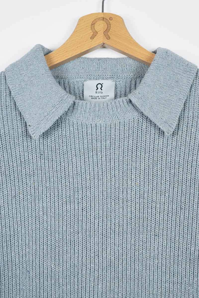 Rifò MARTINA Maglia Cropped Donna Cotone Jeans Rigenerato Saldi