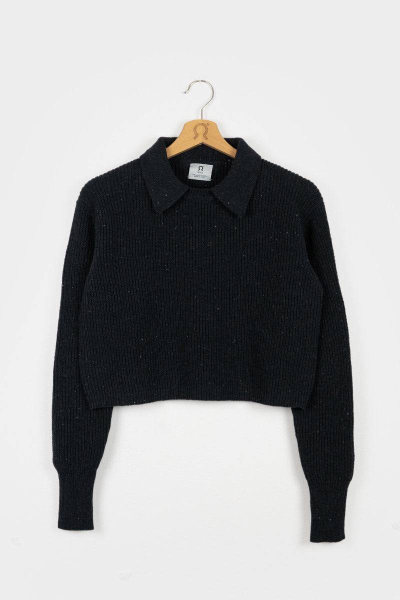 Rifò MARTINA Maglia Cropped Donna Cotone Jeans Rigenerato Offerte