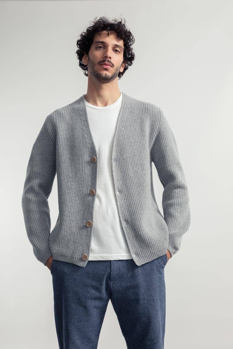 Rifò CLETO Cardigan Unisex Lana Rigenerata Vendita Calda