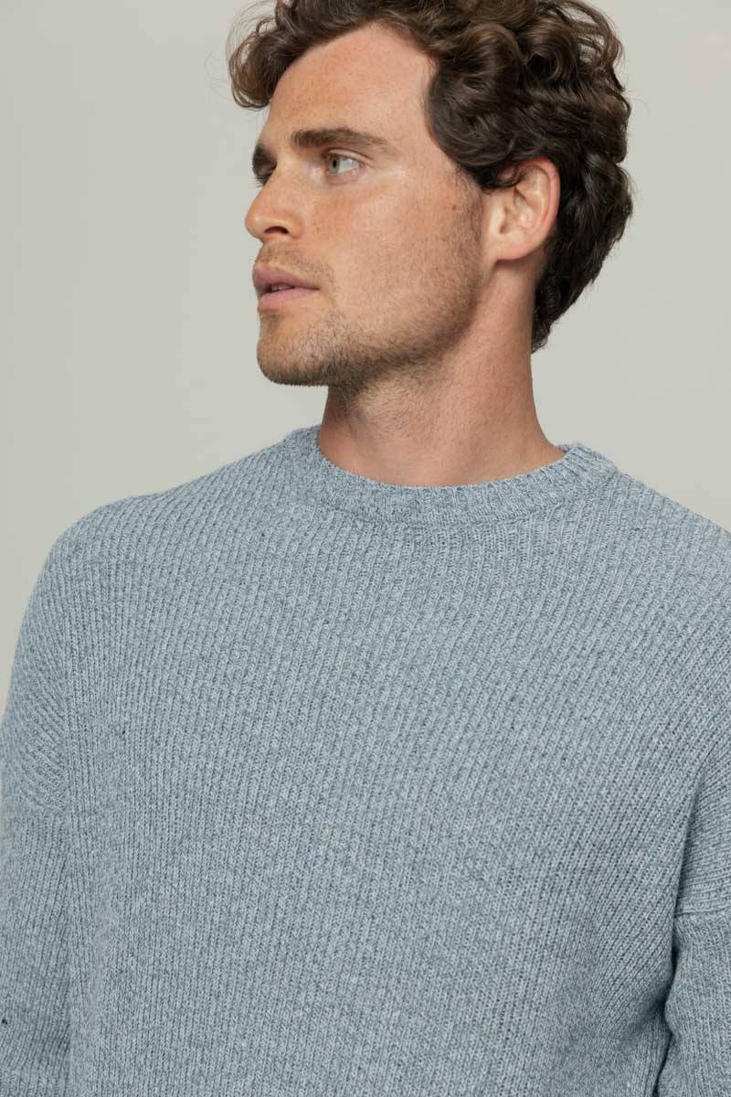 Rifò COSIMO Maglia Uomo Cotone Jeans Rigenerato Vendite Flash