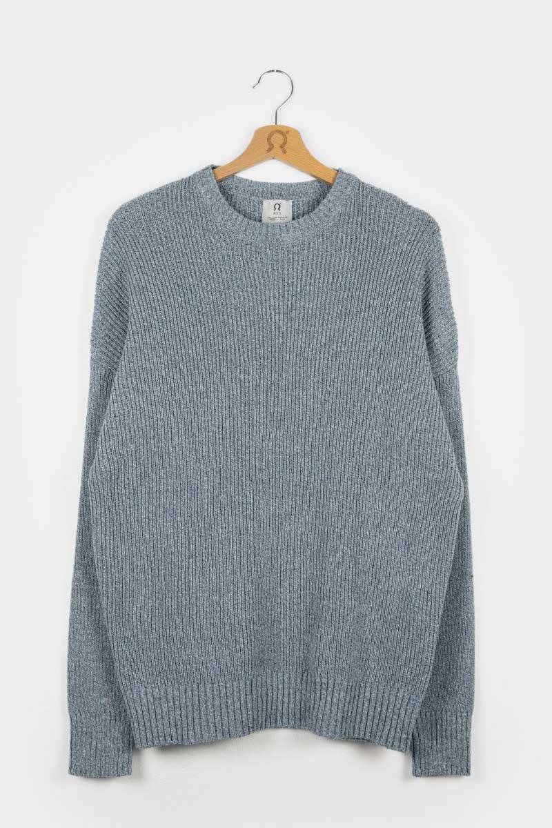 Rifò COSIMO Maglia Uomo Cotone Jeans Rigenerato Vendite Flash