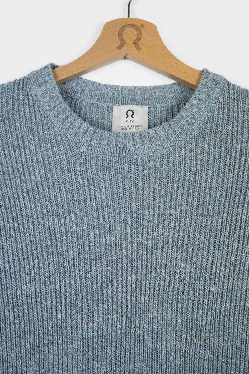 Rifò COSIMO Maglia Uomo Cotone Jeans Rigenerato Vendite Flash