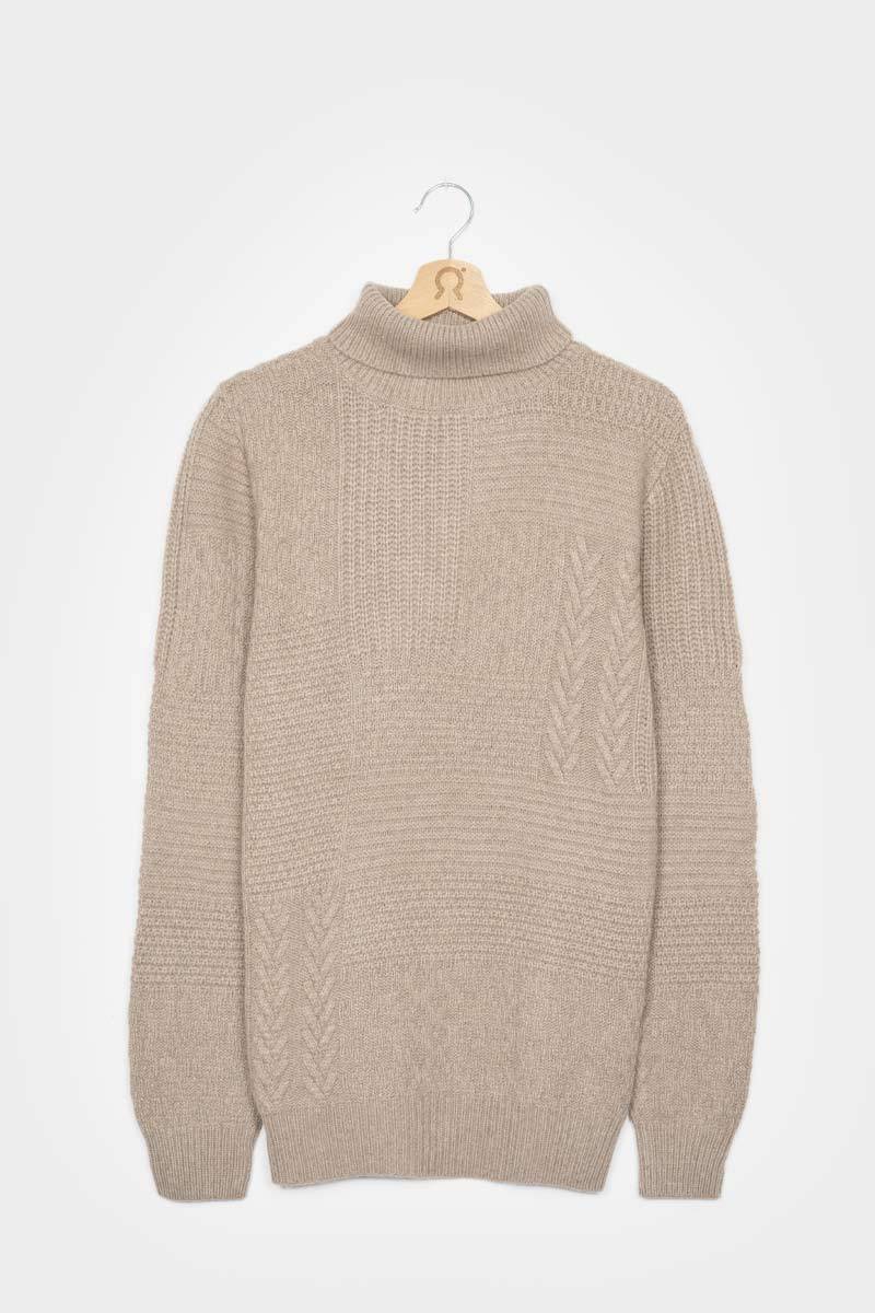 Rifò BARTOLOMEO Maglia Collo Alto Uomo Cashmere Rigenerato Nuova