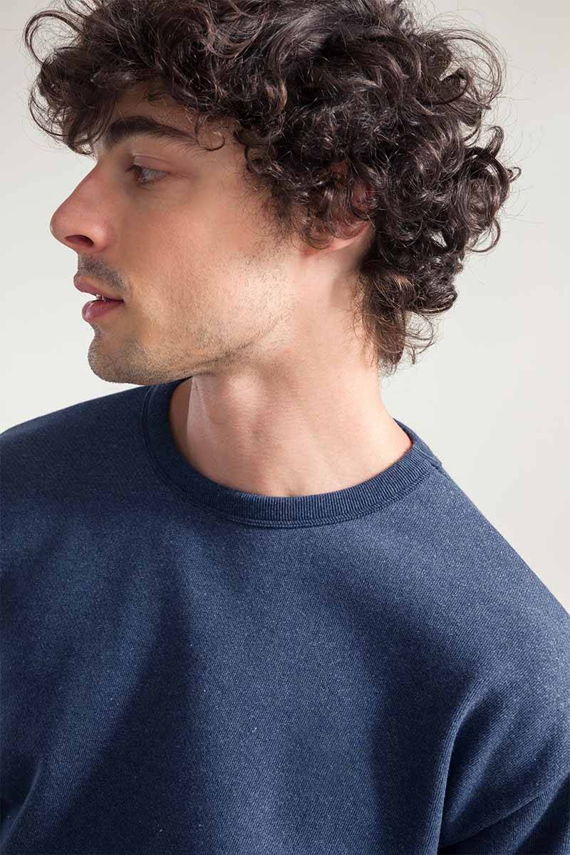 Rifò RAFAEL Felpa Uomo Cotone Jeans Rigenerato Italy