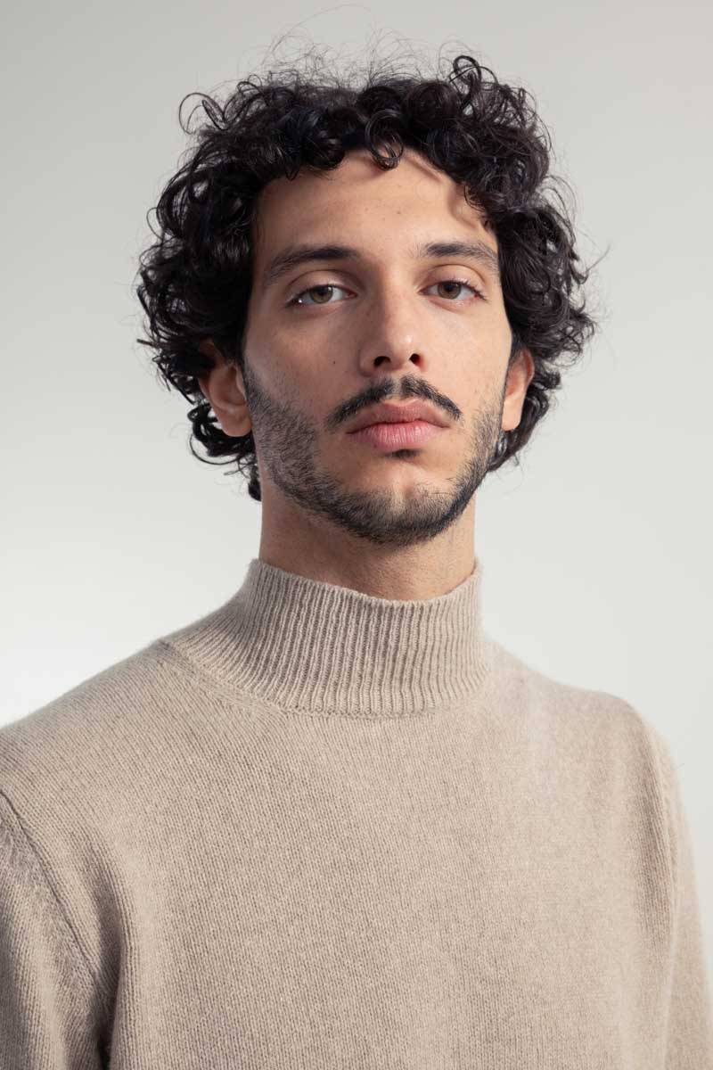 Rifò CLEMENTE Maglia Collo Alto Uomo Cashmere Rigenerato Vendita