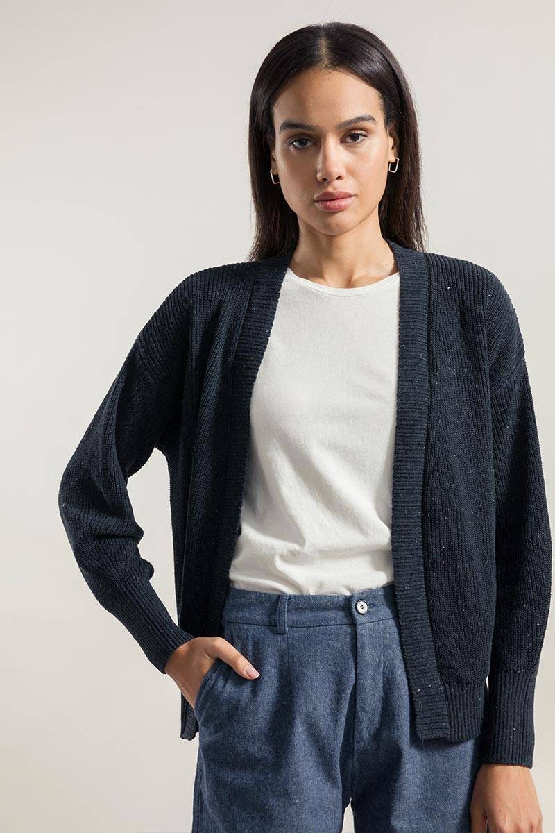 Rifò CARA Cardigan Donna Cotone Jeans Rigenerato Italy