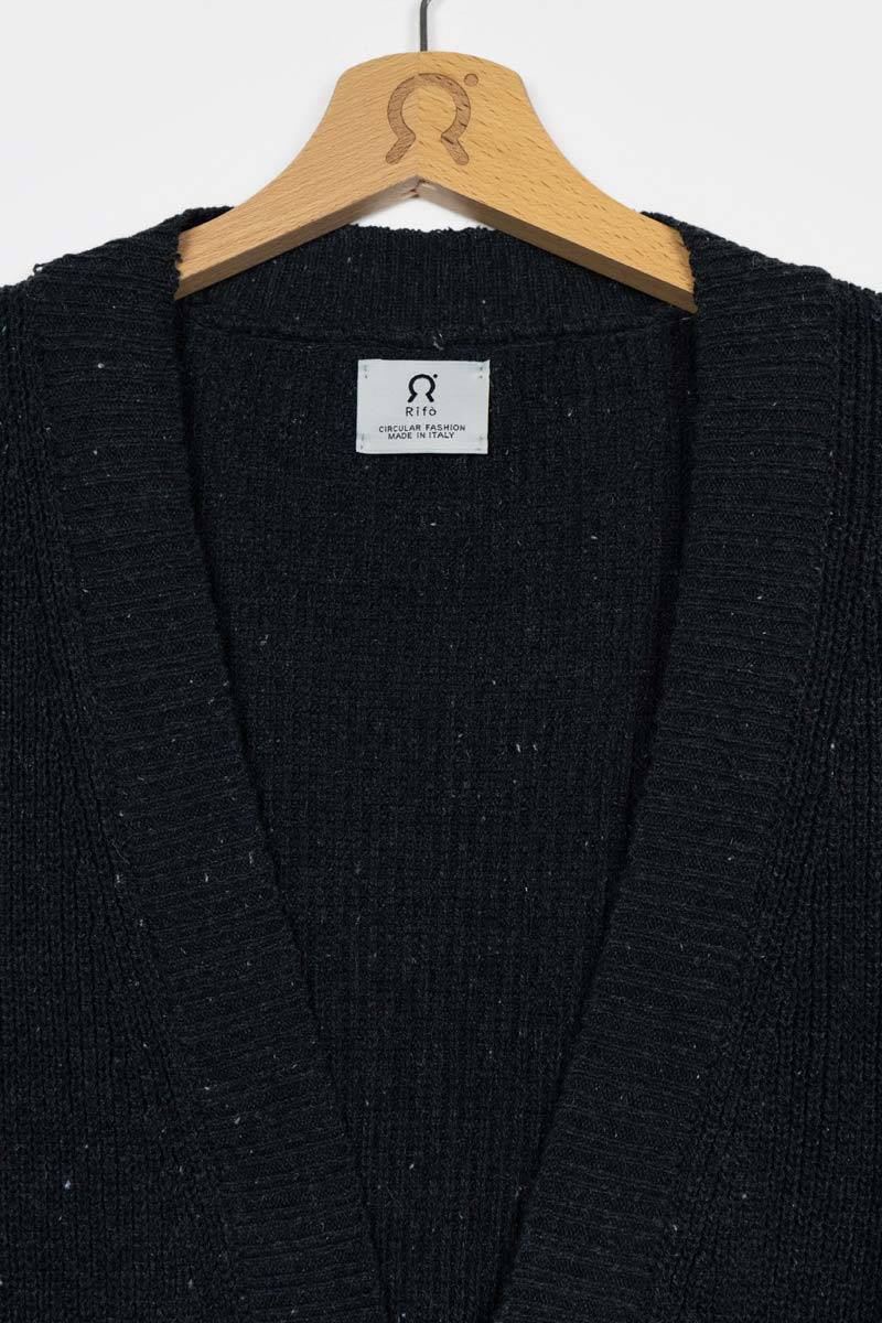 Rifò CARA Cardigan Donna Cotone Jeans Rigenerato Italy