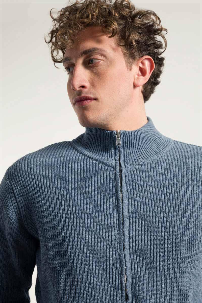 Rifò DUCCIO Cardigan Uomo Cotone Jeans Rigenerato Acquista Ora