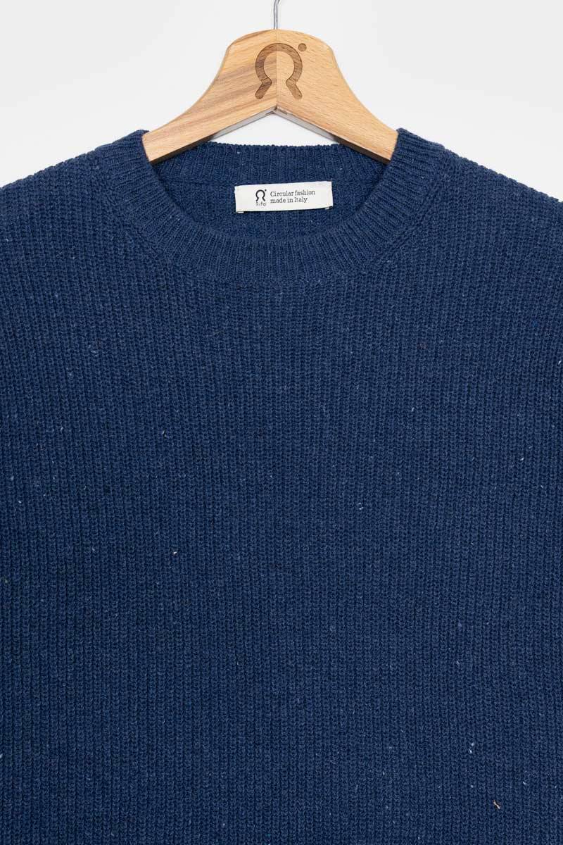 Rifò VITTORIO Maglia Girocollo Uomo Cotone Jeans Rigenerato Promozione Limitata