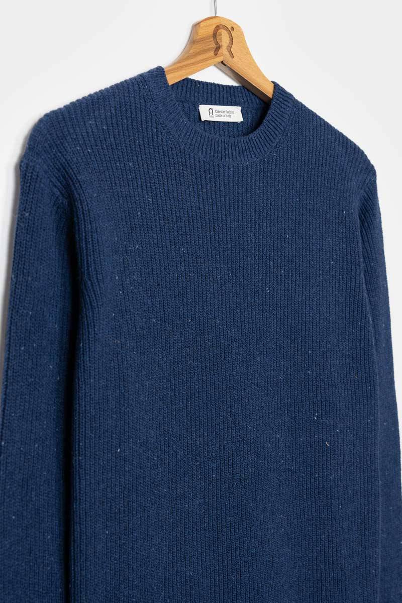 Rifò VITTORIO Maglia Girocollo Uomo Cotone Jeans Rigenerato Promozione Limitata