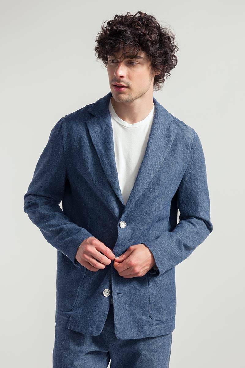 Rifò CURZIO Blazer Uomo Jeans Rigenerato