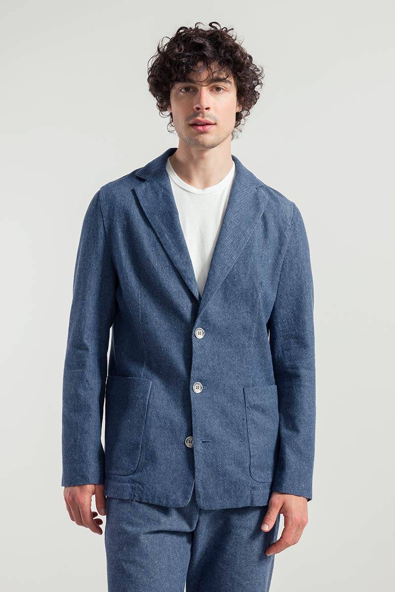 Rifò CURZIO Blazer Uomo Jeans Rigenerato Prezzo Ridotto