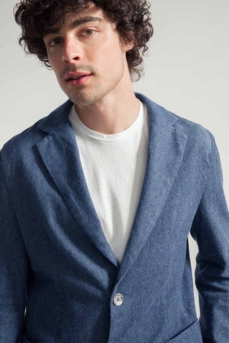 Rifò CURZIO Blazer Uomo Jeans Rigenerato Prezzo Ridotto