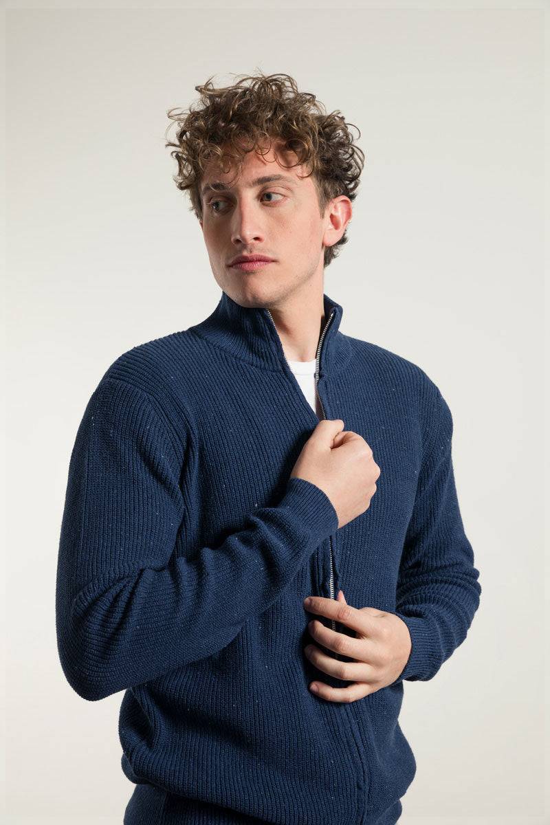Rifò DUCCIO Cardigan Uomo Cotone Jeans Rigenerato Sottocosto