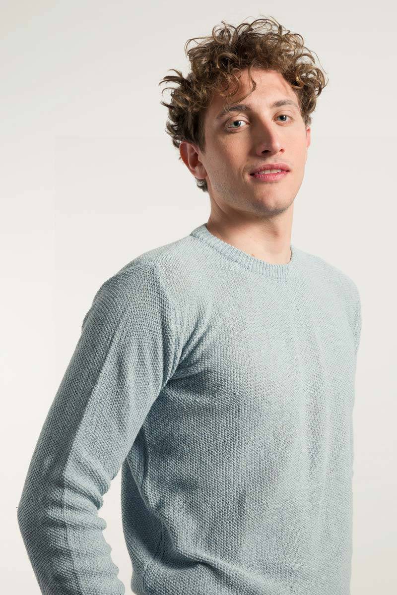 Rifò GINO Maglia Uomo Cotone Jeans rigenerato Presa