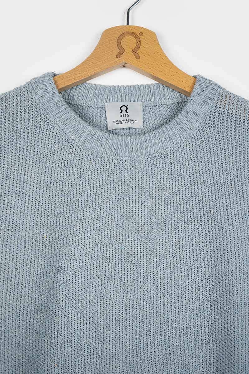 Rifò GINO Maglia Uomo Cotone Jeans rigenerato Presa