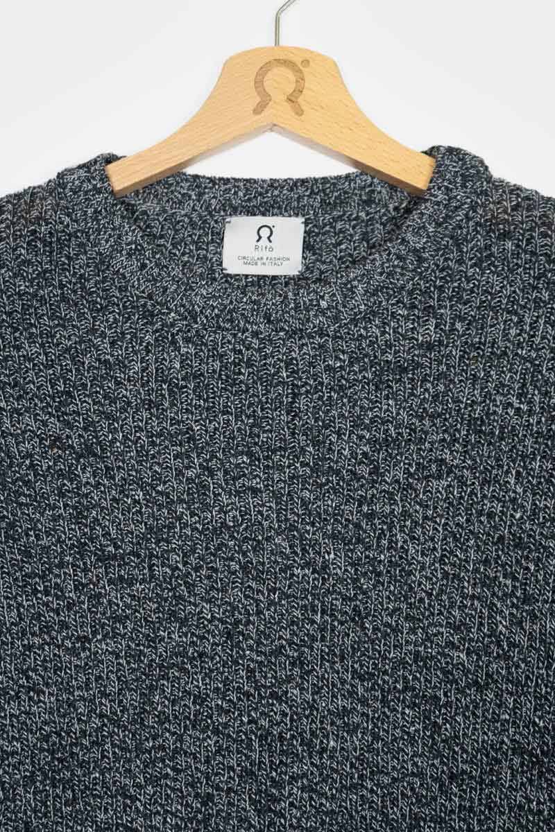 Rifò COSIMO Maglia Uomo Cotone Jeans Rigenerato Vendita Economica