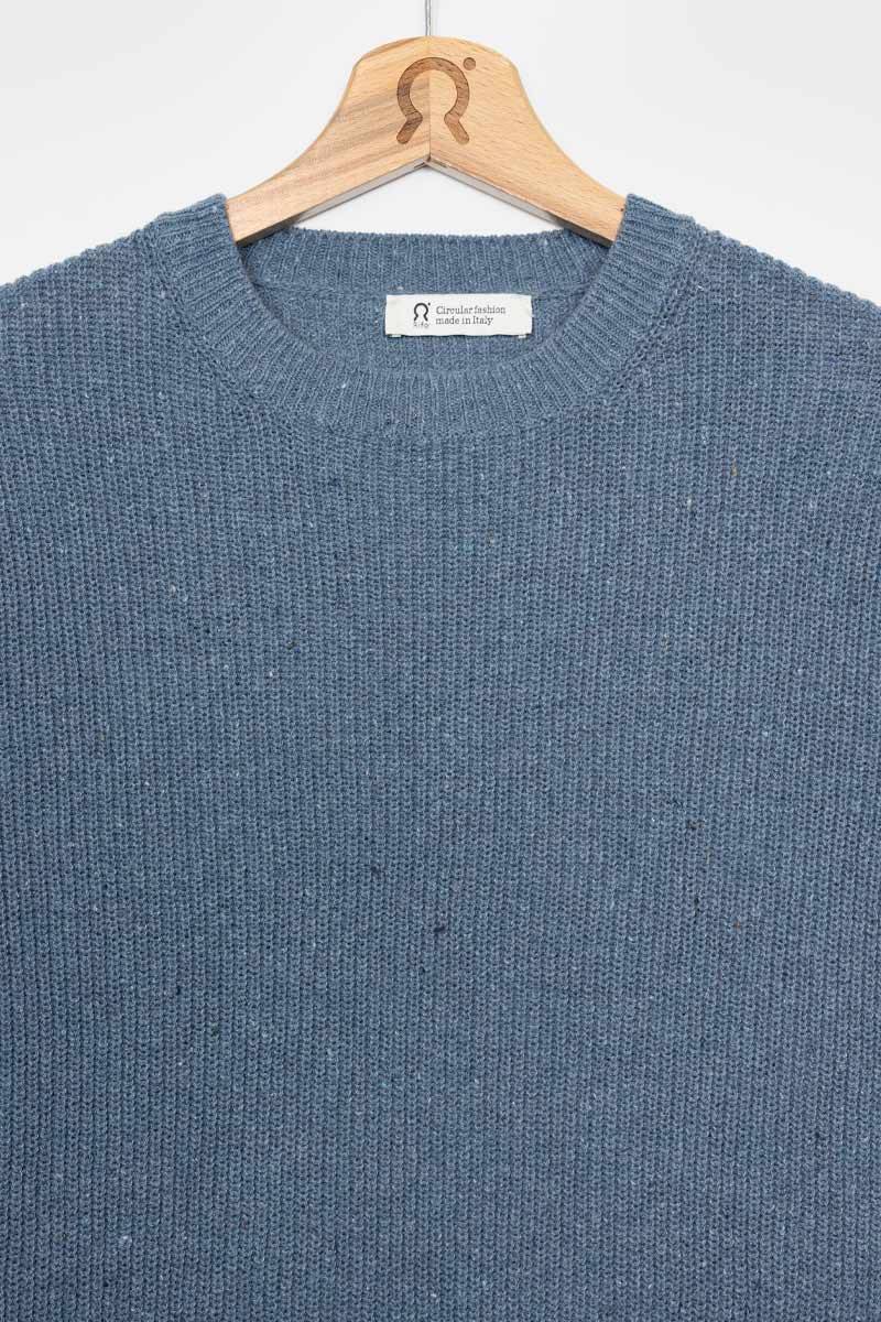 Rifò VITTORIO Maglia Girocollo Uomo Cotone Jeans Rigenerato Moda