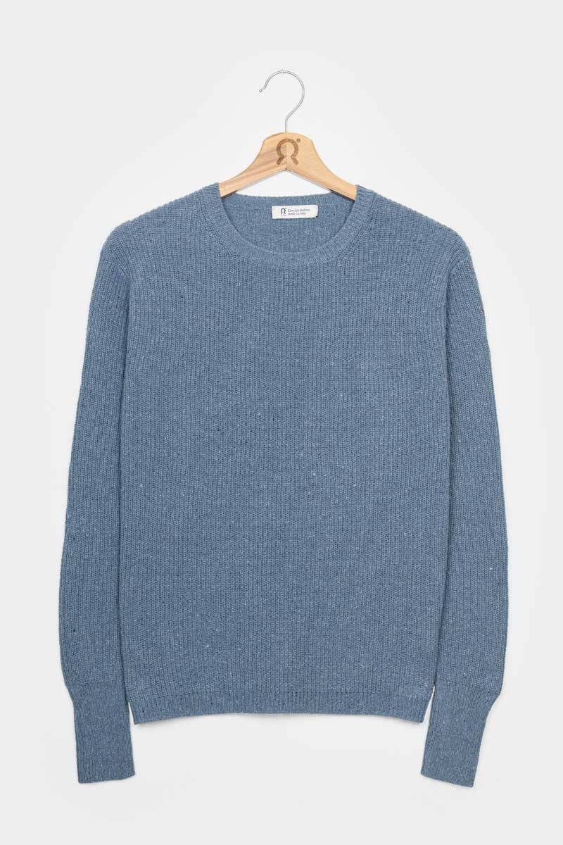Rifò RACHELE Maglia Girocollo Donna Cotone Jeans Rigenerato Acquista Ora