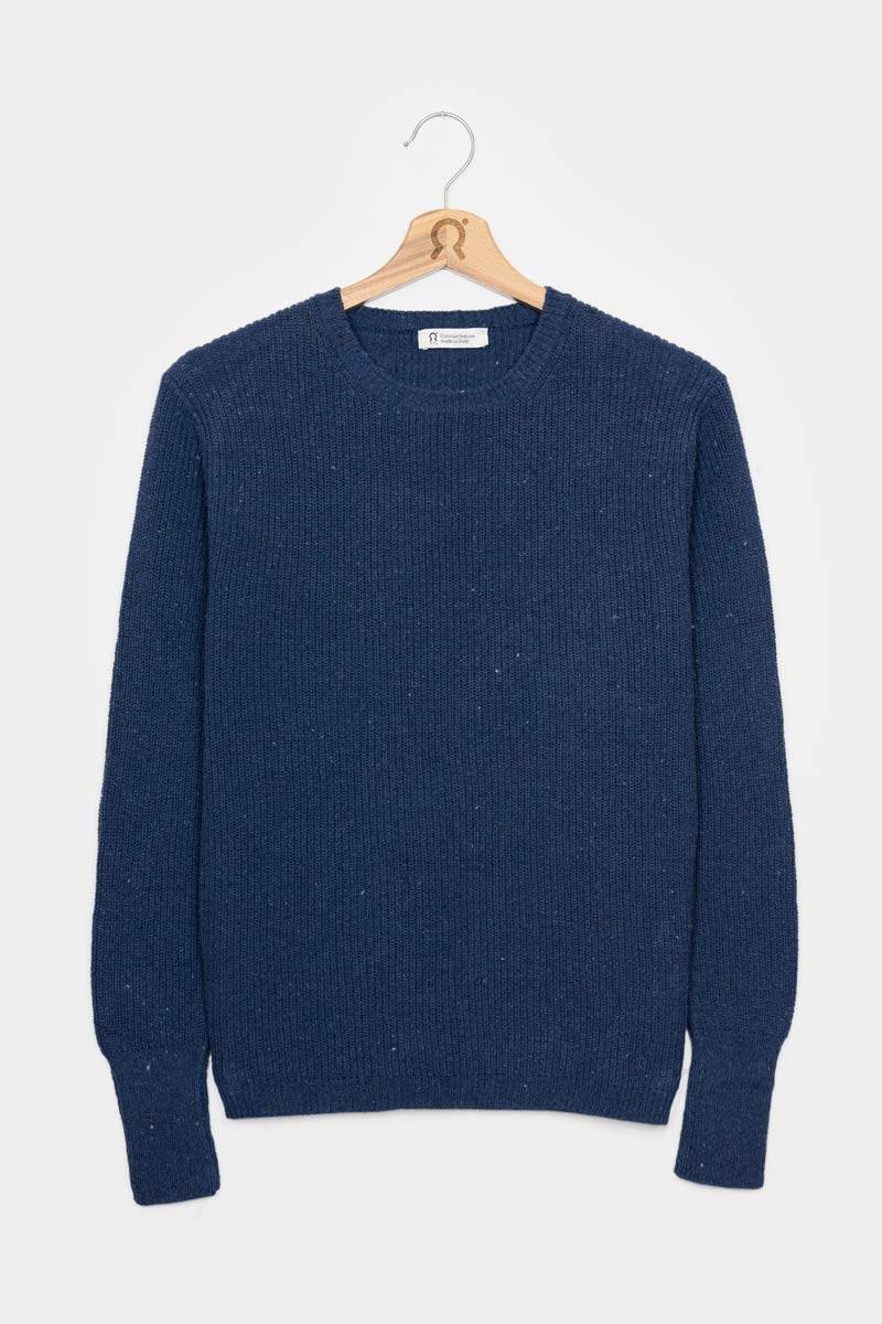 Rifò RACHELE Maglia Girocollo Donna Cotone Jeans Rigenerato Consegna Veloce